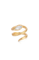 Marquise Coiled Snake Ring