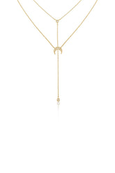 Dainty Layered Crescent Moon Necklace Set