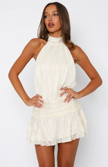 Captivate My Focus Mini Dress Cream