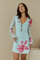 Fields Of Grace Mini Dress Blue