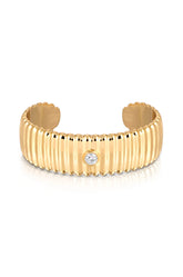 Ribbed Crystal Cuff